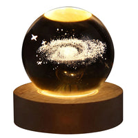 3D Galaxy Crystal Ball Lamp with Plasma Effect