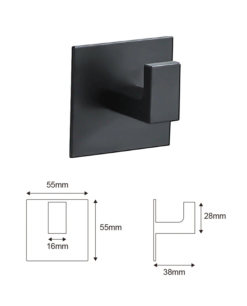 Black Self-Adhesive 3M Wall Hooks