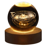 3D Galaxy Crystal Ball Lamp with Plasma Effect