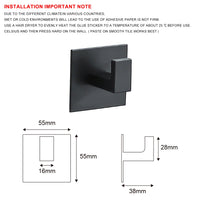 Black Self-Adhesive 3M Wall Hooks