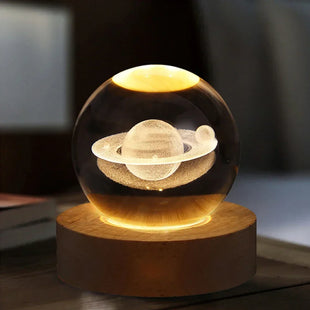 3D Galaxy Crystal Ball Lamp with Plasma Effect