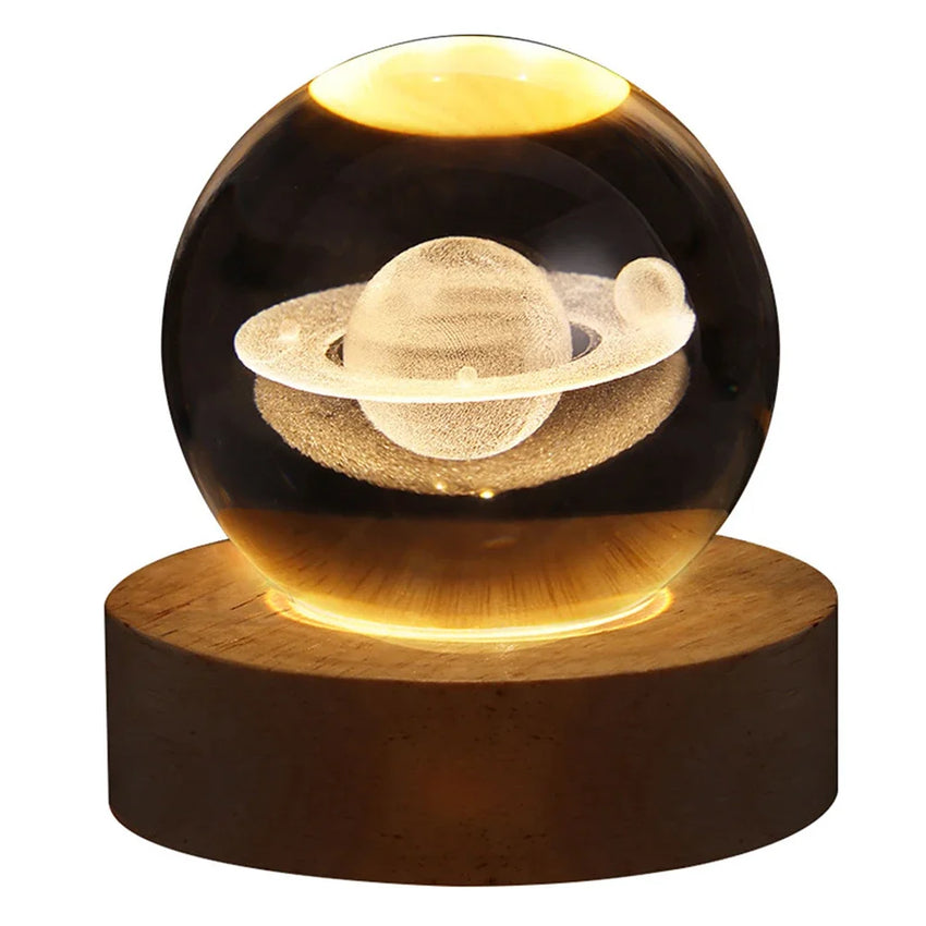 3D Galaxy Crystal Ball Lamp with Plasma Effect